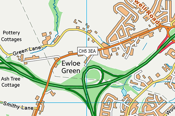 CH5 3EA map - OS VectorMap District (Ordnance Survey)