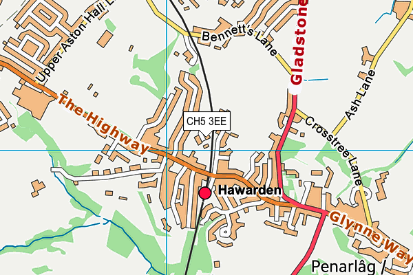 CH5 3EE map - OS VectorMap District (Ordnance Survey)