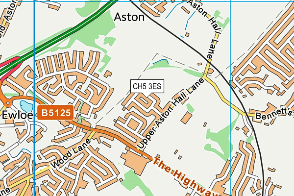 CH5 3ES map - OS VectorMap District (Ordnance Survey)