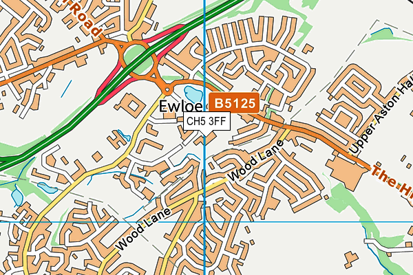 CH5 3FF map - OS VectorMap District (Ordnance Survey)