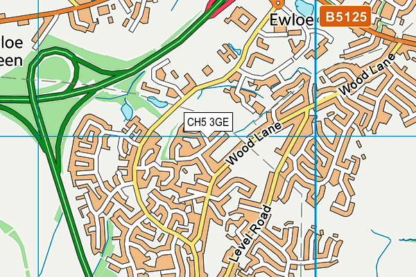 CH5 3GE map - OS VectorMap District (Ordnance Survey)