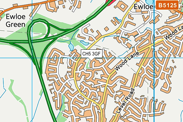 CH5 3GF map - OS VectorMap District (Ordnance Survey)