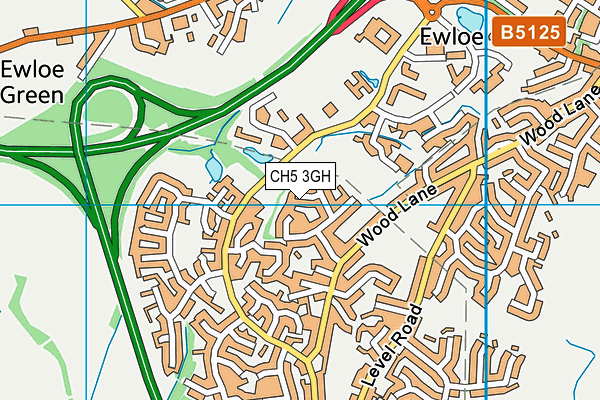 CH5 3GH map - OS VectorMap District (Ordnance Survey)