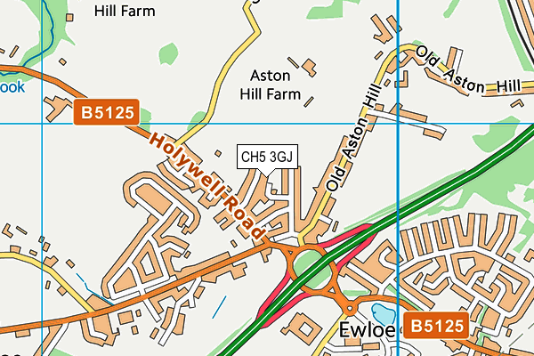 CH5 3GJ map - OS VectorMap District (Ordnance Survey)