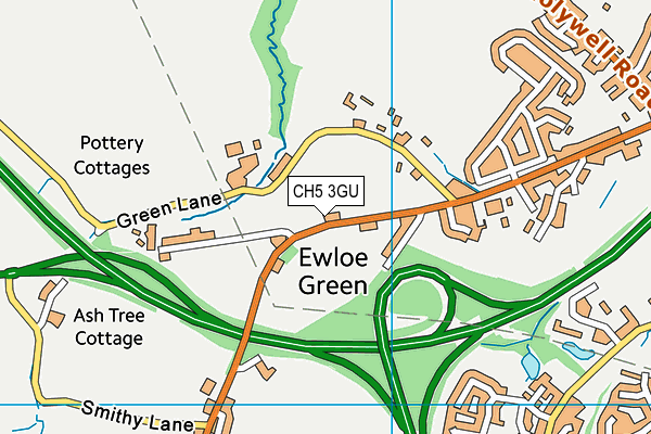 CH5 3GU map - OS VectorMap District (Ordnance Survey)