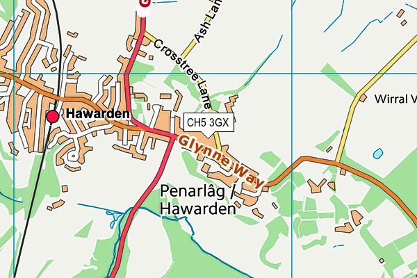 CH5 3GX map - OS VectorMap District (Ordnance Survey)