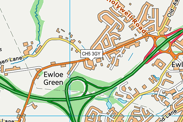 CH5 3GY map - OS VectorMap District (Ordnance Survey)