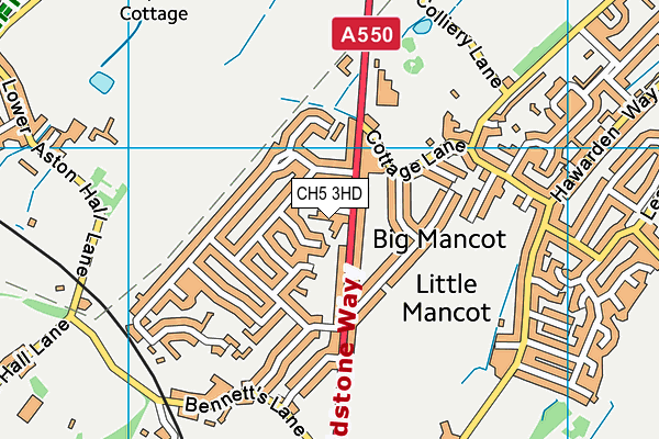 CH5 3HD map - OS VectorMap District (Ordnance Survey)