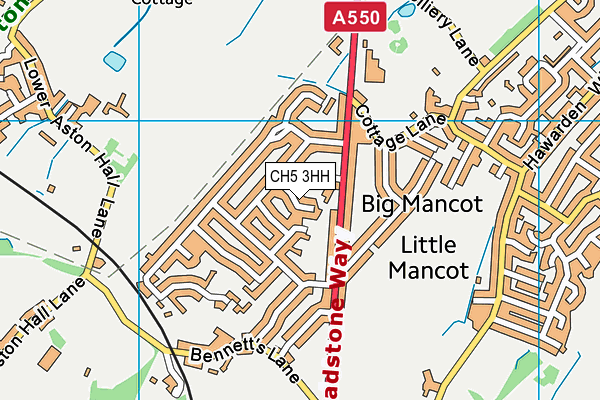 CH5 3HH map - OS VectorMap District (Ordnance Survey)