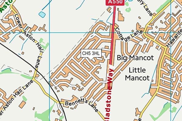 CH5 3HL map - OS VectorMap District (Ordnance Survey)