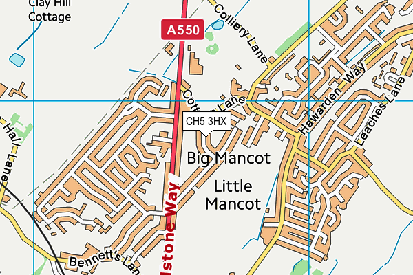 CH5 3HX map - OS VectorMap District (Ordnance Survey)