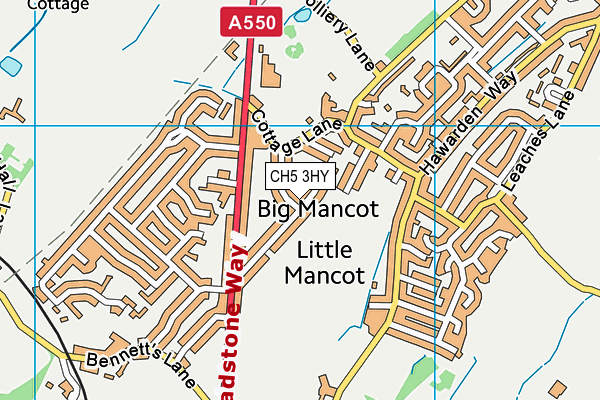 CH5 3HY map - OS VectorMap District (Ordnance Survey)