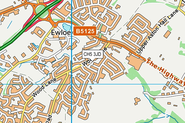 CH5 3JD map - OS VectorMap District (Ordnance Survey)