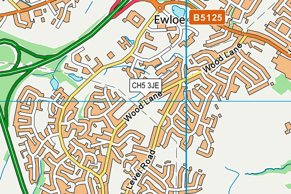 CH5 3JE map - OS VectorMap District (Ordnance Survey)