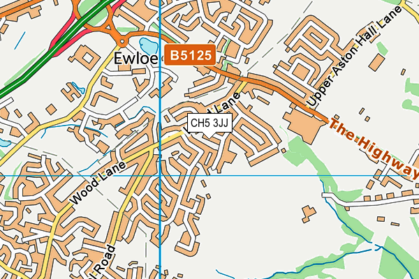 CH5 3JJ map - OS VectorMap District (Ordnance Survey)