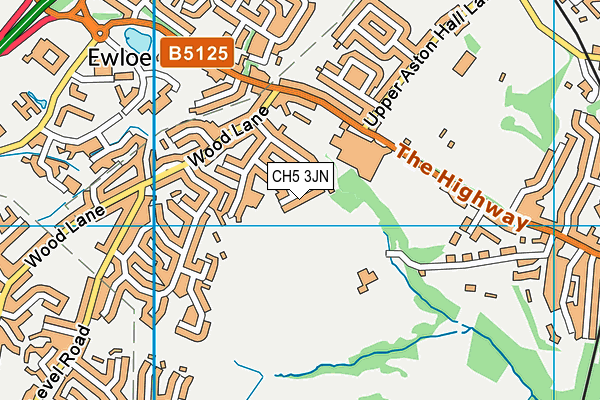 CH5 3JN map - OS VectorMap District (Ordnance Survey)