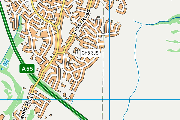 CH5 3JS map - OS VectorMap District (Ordnance Survey)