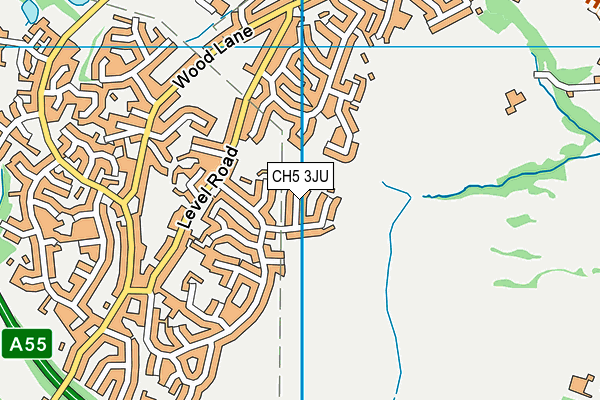 CH5 3JU map - OS VectorMap District (Ordnance Survey)