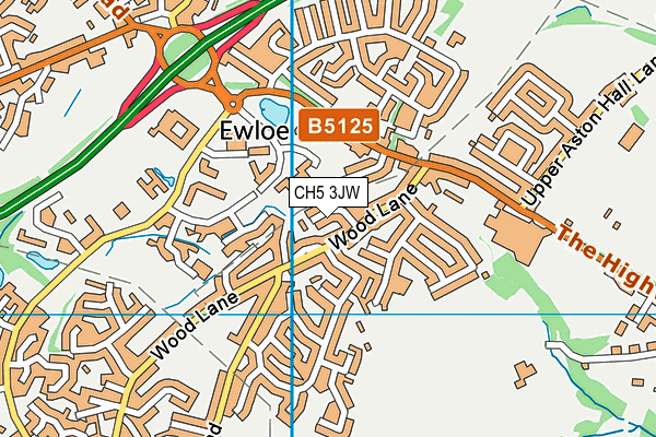 CH5 3JW map - OS VectorMap District (Ordnance Survey)