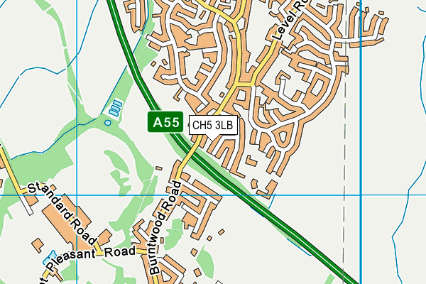 CH5 3LB map - OS VectorMap District (Ordnance Survey)