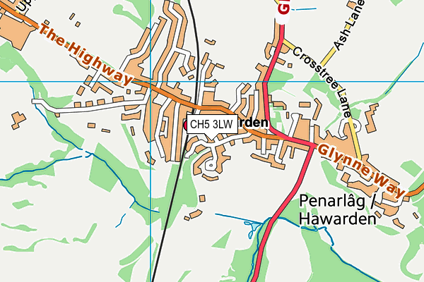 CH5 3LW map - OS VectorMap District (Ordnance Survey)