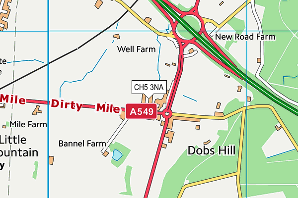 CH5 3NA map - OS VectorMap District (Ordnance Survey)