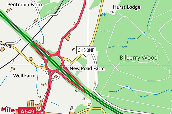 CH5 3NF map - OS VectorMap District (Ordnance Survey)