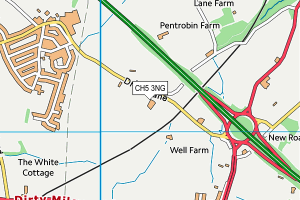 CH5 3NG map - OS VectorMap District (Ordnance Survey)