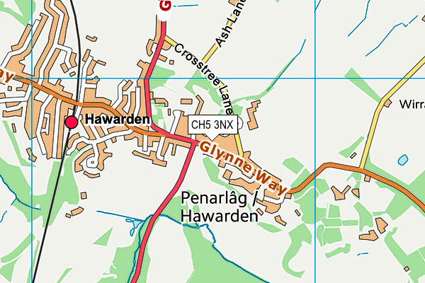 CH5 3NX map - OS VectorMap District (Ordnance Survey)