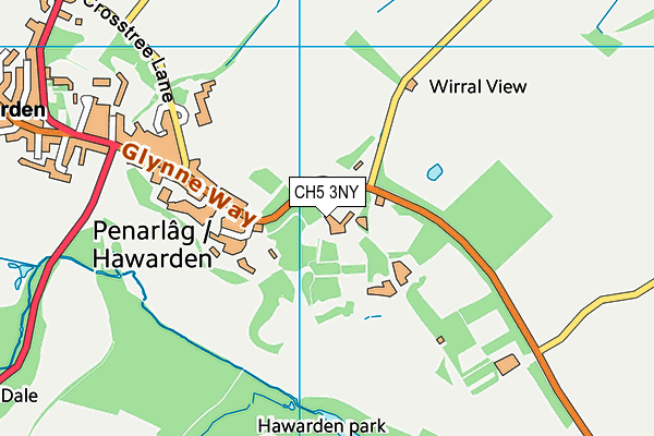 CH5 3NY map - OS VectorMap District (Ordnance Survey)