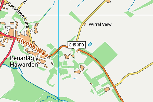 CH5 3PD map - OS VectorMap District (Ordnance Survey)