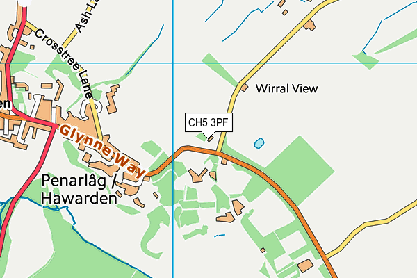 CH5 3PF map - OS VectorMap District (Ordnance Survey)