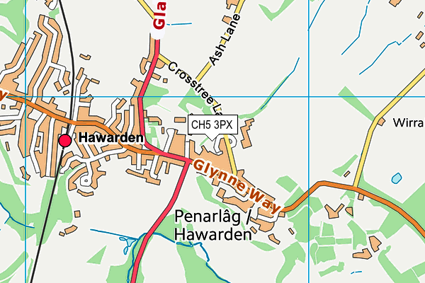 CH5 3PX map - OS VectorMap District (Ordnance Survey)