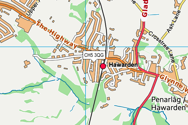 CH5 3QG map - OS VectorMap District (Ordnance Survey)