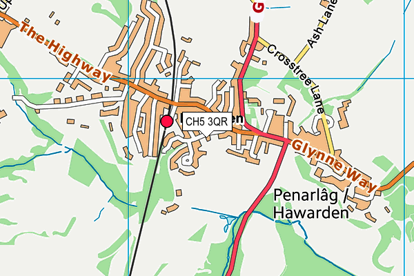 CH5 3QR map - OS VectorMap District (Ordnance Survey)