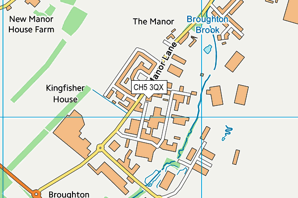 CH5 3QX map - OS VectorMap District (Ordnance Survey)