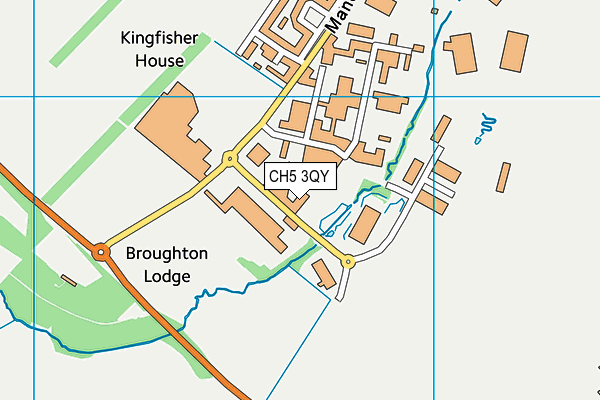 CH5 3QY map - OS VectorMap District (Ordnance Survey)