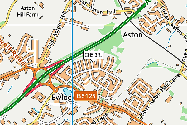 CH5 3RJ map - OS VectorMap District (Ordnance Survey)