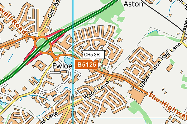 CH5 3RT map - OS VectorMap District (Ordnance Survey)