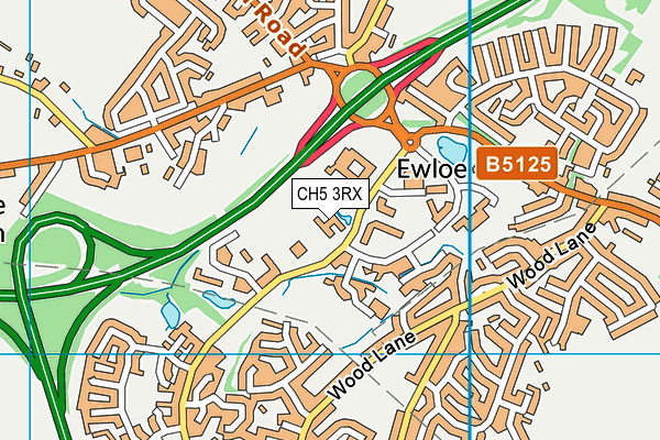 CH5 3RX map - OS VectorMap District (Ordnance Survey)