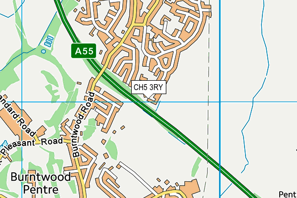CH5 3RY map - OS VectorMap District (Ordnance Survey)