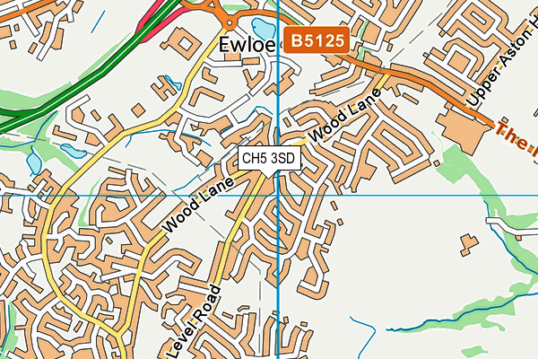 CH5 3SD map - OS VectorMap District (Ordnance Survey)