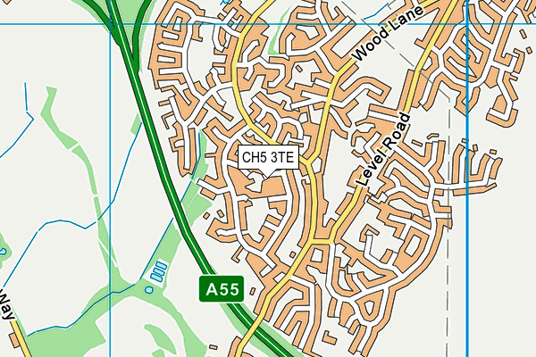 CH5 3TE map - OS VectorMap District (Ordnance Survey)