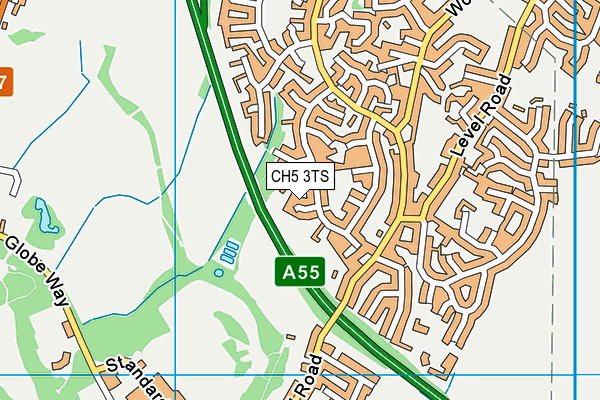 CH5 3TS map - OS VectorMap District (Ordnance Survey)