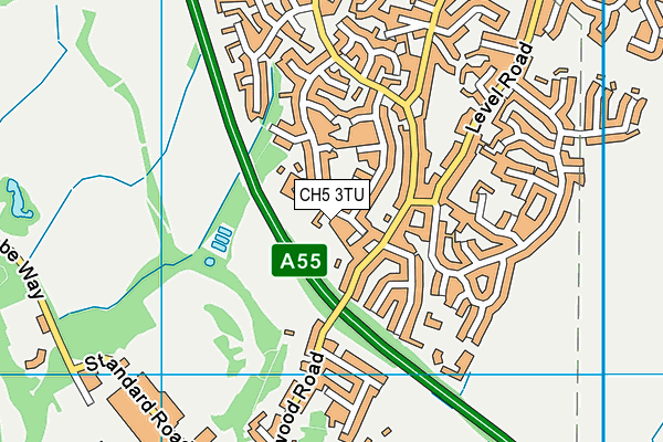 CH5 3TU map - OS VectorMap District (Ordnance Survey)