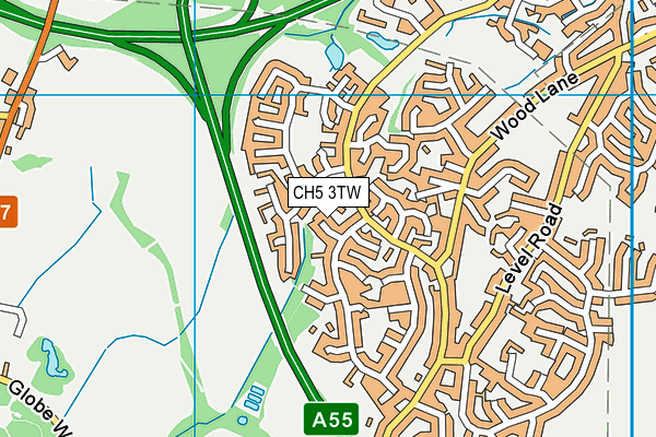 CH5 3TW map - OS VectorMap District (Ordnance Survey)