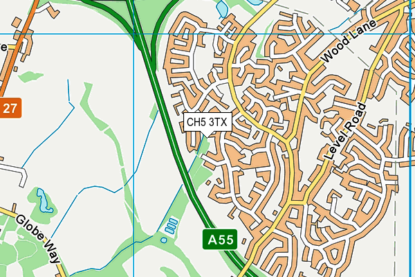 CH5 3TX map - OS VectorMap District (Ordnance Survey)