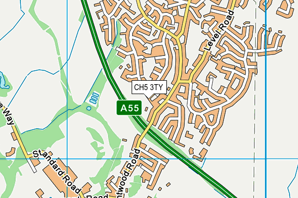 CH5 3TY map - OS VectorMap District (Ordnance Survey)