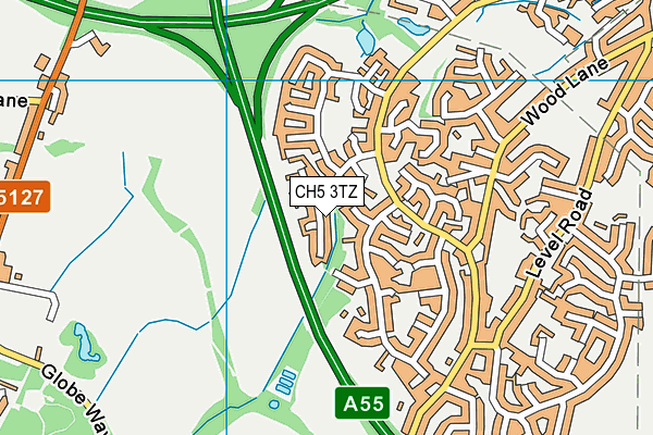 CH5 3TZ map - OS VectorMap District (Ordnance Survey)