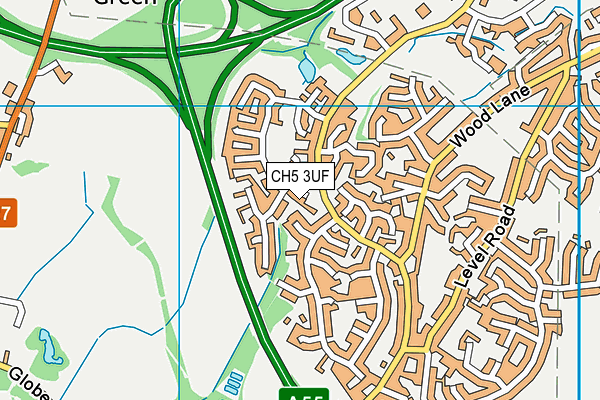 CH5 3UF map - OS VectorMap District (Ordnance Survey)